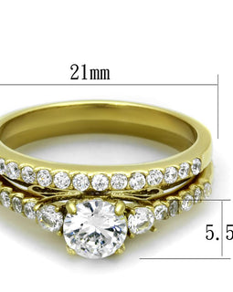 Women Stainless Steel Cubic Zirconia Rings TK2133