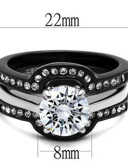 Women Stainless Steel Cubic Zirconia Rings TK3214